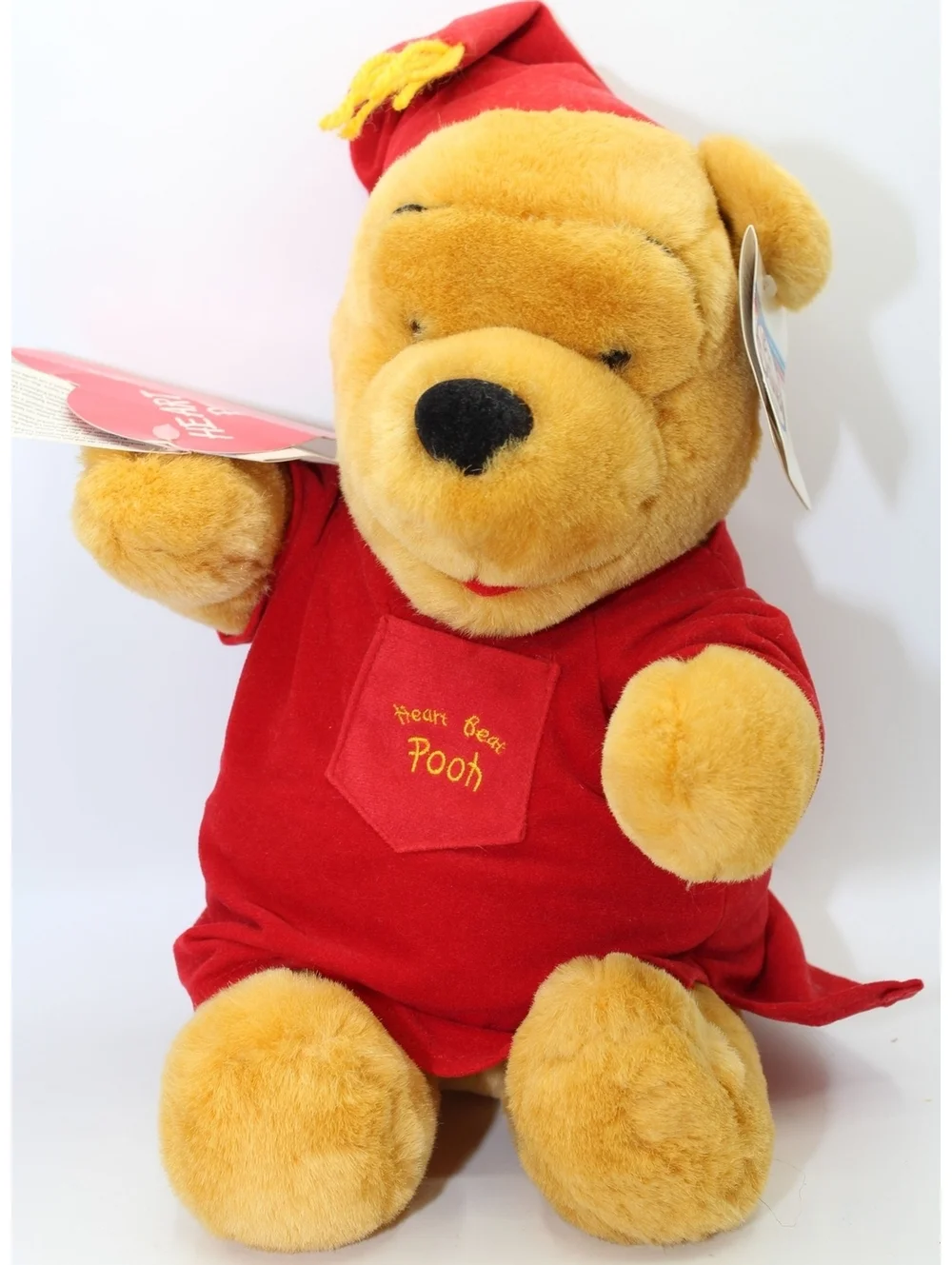 New Vintage Walt Disney Winnie the Pooh Valentine Day Plush Heart Beat Pooh 11